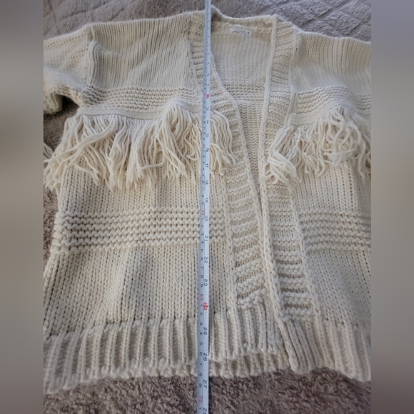 12th Tribe Sunny Fringe Cardigan | Beige | Size M - Picture 6 of 8